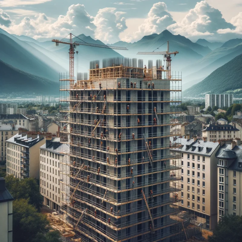 Réfection de charpente d'immeuble à Grenoble
